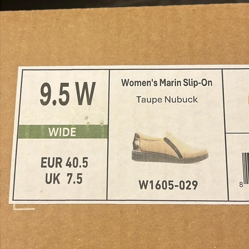 Samuel Hubbard Marin Slip-On Shoes Taupe Nubuck Brazil Women’s Size 9.5 W Wide